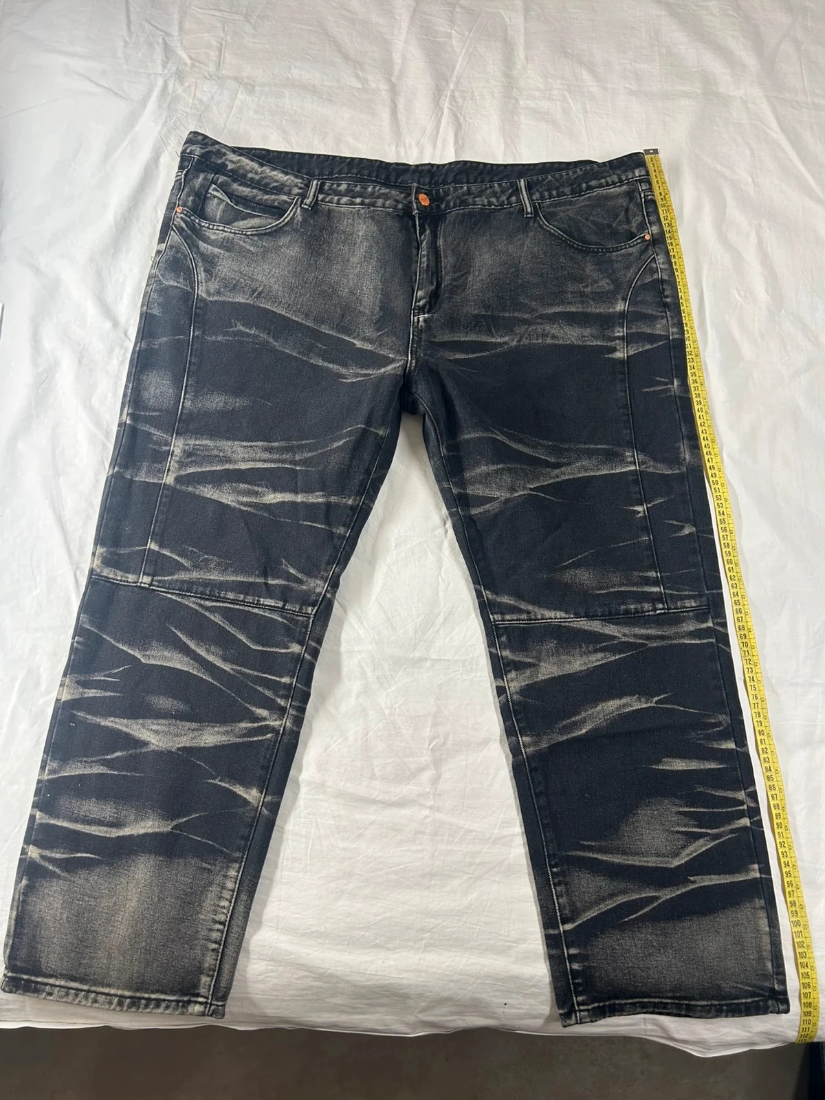 Jean large noir à rayures gris taille 5XL